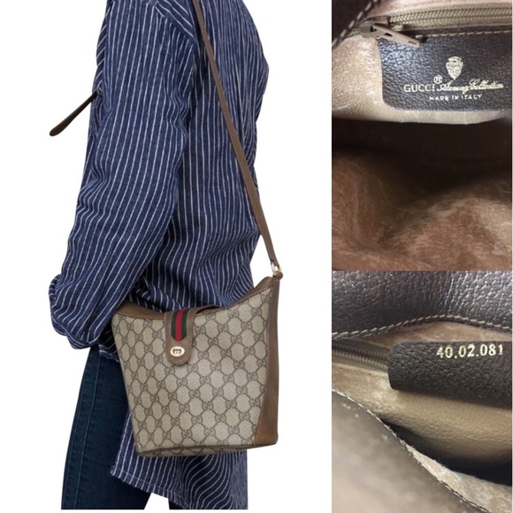 Gucci Handbags - Authentic Gucci crossbody bucket bag coated canvas
